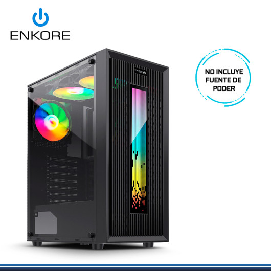 CASE ENKORE BISMARK ENC5008 BLACK ARGB SIN FUENTE VIDRIO TEMPLADO USB 3.0/USB 2.0 CASE ENKORE BISMARK ENC5008 BLACK ARGB SIN FUENTE VIDRIO TEMPLADO USB 3.0/USB 2.0