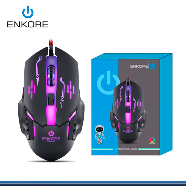 MOUSE ENKORE BRAVIO EKM 313 BLACK RGB DPI 3600 USB