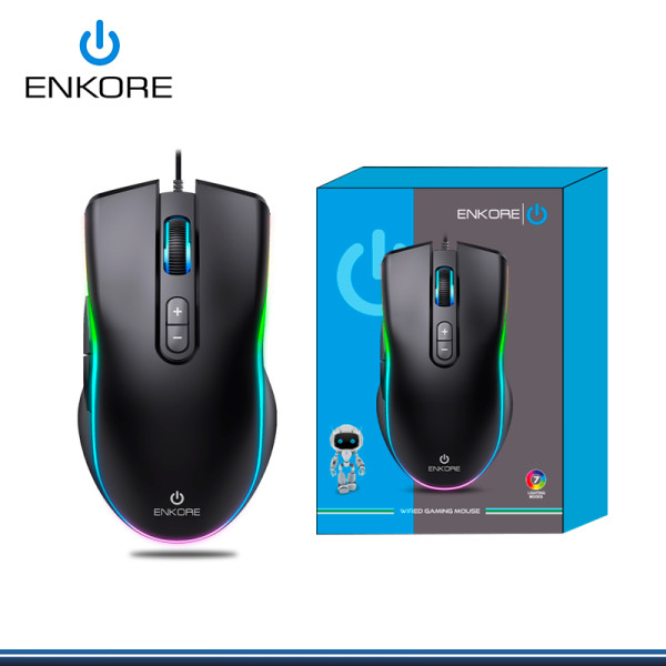 MOUSE ENKORE KINGDOM EKM 308 RAINBOW BLACK DPI 7200 CONEXIÓN WIRED USB