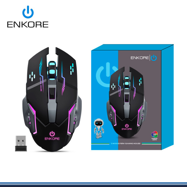 MOUSE ENKORE THUNDER EKM 501 RAINBOW BLACK DPI 1600 RECARGABLE CONEXIÓN BLUETOOTH & WIRELESS