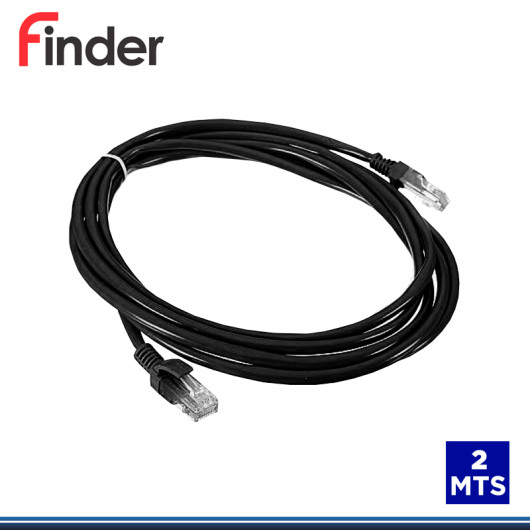 PATCH CORD FINDER CAT.6 DE 2MTS NEGRO