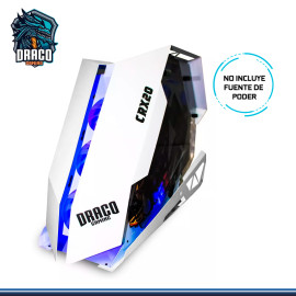 CASE DRACO GAMING DG-CRX20 WHITE RGB SIN FUENTE PANELES LATERALES VIDRIO TEMPLADO INCLUYE CONTROL REMOTO