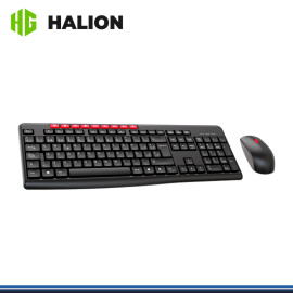 KIT HALION HA-K656C BLACK RED WIRELESS BLACK TECLADO MULTIMEDIA + MOUSE DPI 1,200