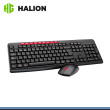 KIT HALION HA-K656C BLACK RED WIRELESS BLACK TECLADO MULTIMEDIA + MOUSE DPI 1,200
