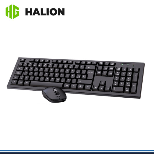 KIT HALION HA-K654C BLACK WIRELESS TECLADO MEMBRANA + MOUSE DPI 1,600