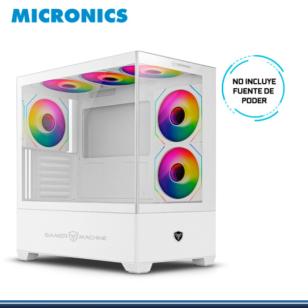 CASE MICRONICS ICUBE WHITE MIC GC800-6W ARGB SIN FUENTE VIDRIO TEMPLADO USB 3.0/USB 2.2