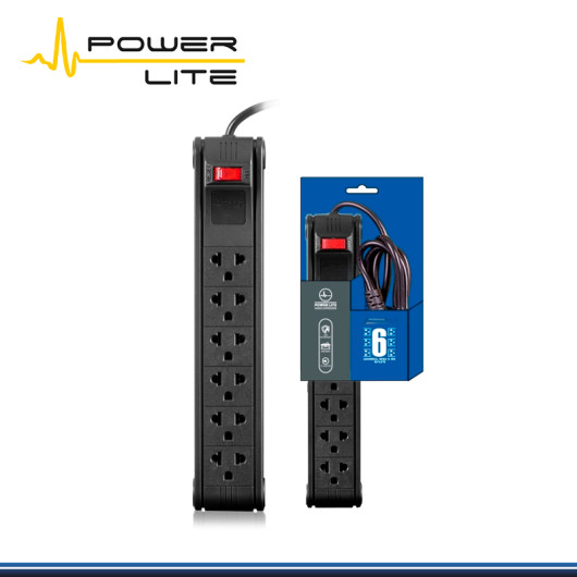SUPRESOR DE PICO POWER LITE PLI 557 6 TOMAS CON CABLE DE 1.2 METROS