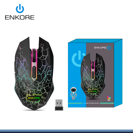 MOUSE ENKORE ACTIVE 3 EKM 500 BLACK LED 07 COLORES CONEXIÓN BLUETOOTH/WIFI/RECARGABLE
