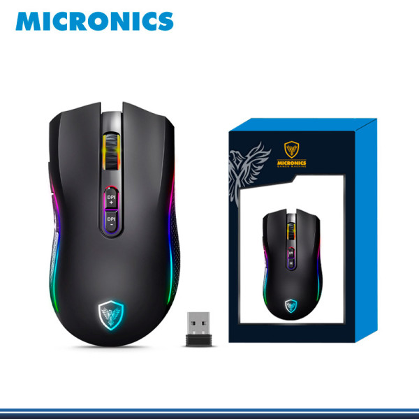 MOUSE MICRONICS KRIPTON 3 MIC GM801-3M RGB CONEXIÓN BLUETOOTH/WIFI/RECARGABLE