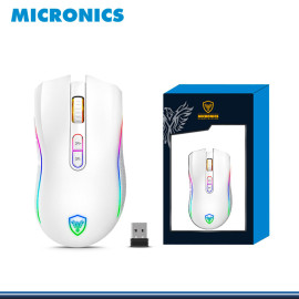 MOUSE MICRONICS KRIPTON 3 MIC GM801W-3M WHITE RGB CONEXIÓN BLUETOOTH/WIFI/RECARGABLE