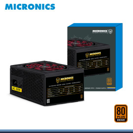 FUENTE DE PODER MICRONICS MIC P600 BLACK 600W 80 PLUS BRONZE