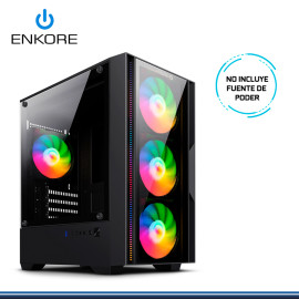 CASE ENKORE LEVITROM ENC 3008 RAINBOW BLACK SIN FUENTE VIDRIO TEMPLADO USB 3.0/USB 2.0