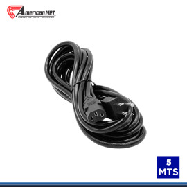 CABLE PODER DE 5 METROS AMERICAN NET DE 3x16 AWG NEGRO