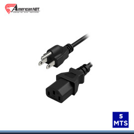 CABLE PODER DE 5 METROS AMERICAN NET DE 3x16 AWG NEGRO