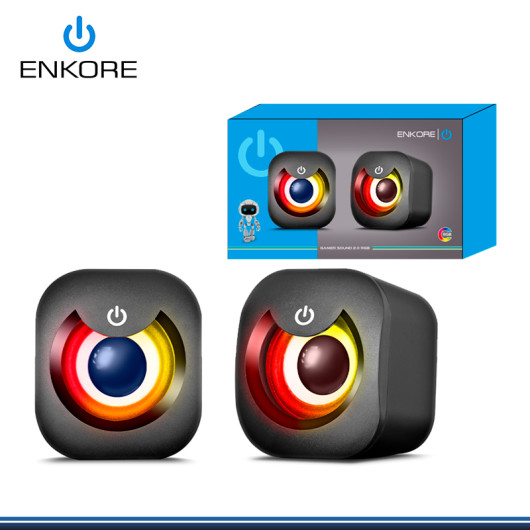 PARLANTE ENKORE BRAIN ENS 301 RGB SOUND 2.0 CONEXION USB & JACK 3.5MM
