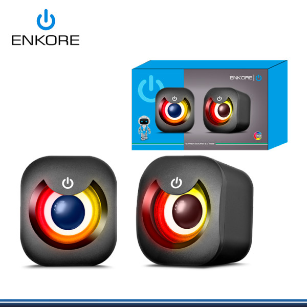 PARLANTE ENKORE BRAIN ENS 301 RGB SOUND 2.0 CONEXION USB & JACK 3.5MM