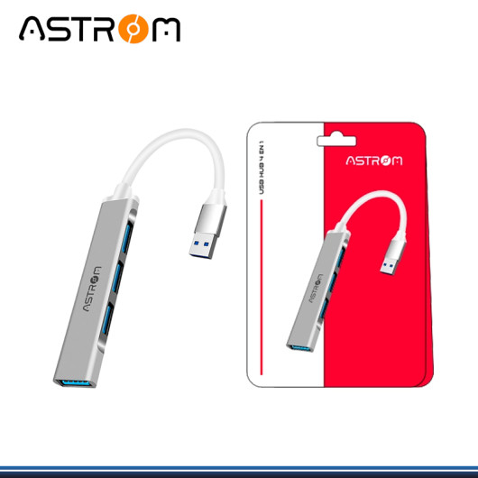 HUB USB ASTROM H2331 3 PUERTOS USB 2.0 & 1 PUERTO USB 3.0