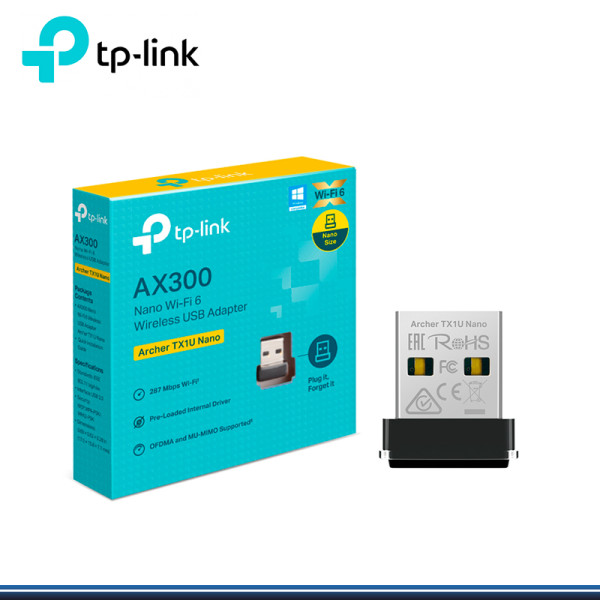 ADAPTADOR USB NANO TP-LINK ARCHER TX1U AX300 WIRELESS WI-FI 6