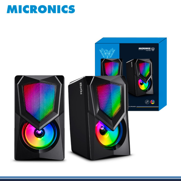PARLANTE MICRONICS FIGHTER MIC S306-UB BLACK RGB CONEXIÓN USB