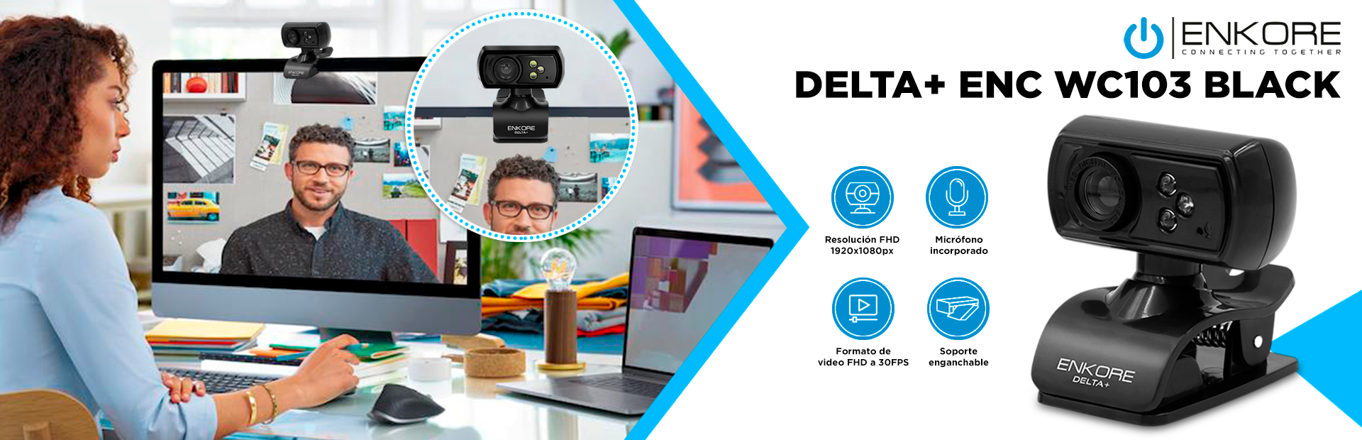 WEBCAM ENKORE DELTA+ ENC WC103 FHD GRUPO C&C