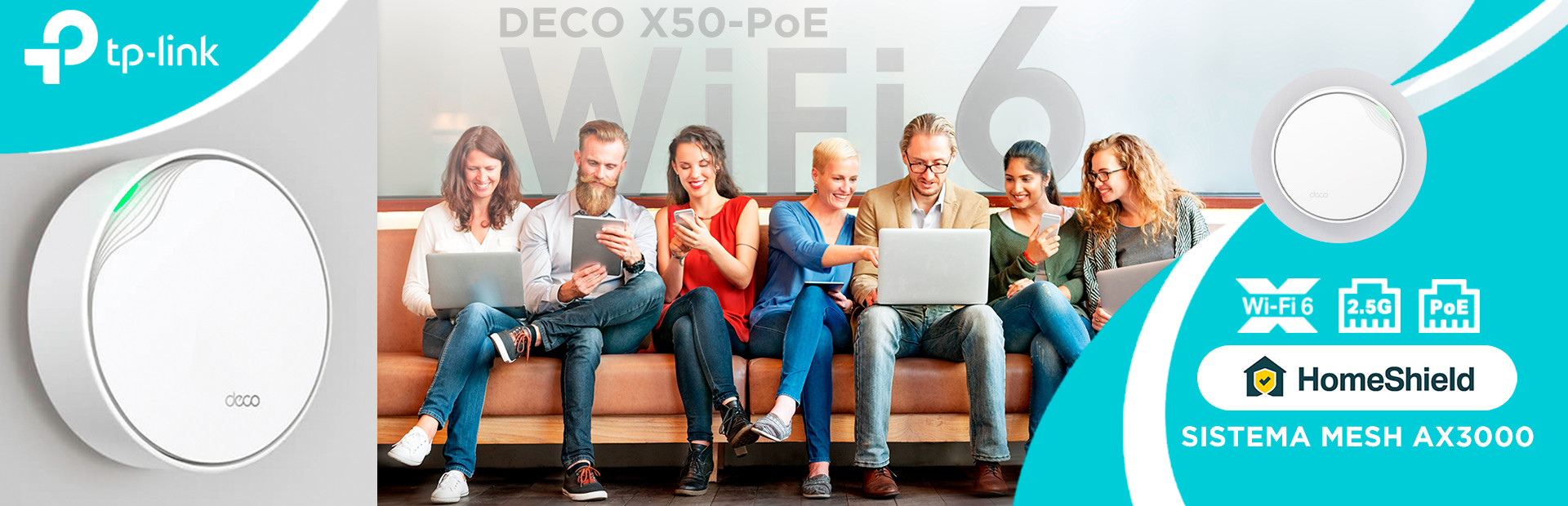 DECO X50-POE TP-LINK SISTEMA WI-FI 6 MESH AX3000 DUAL BAND (2 PACK)  GRUPO CYC